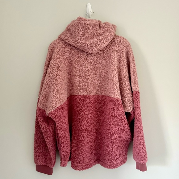 PINK Victoria's Secret Varsity Sherpa Half-zip Pullover Rose Pink - Picture 8 of 11